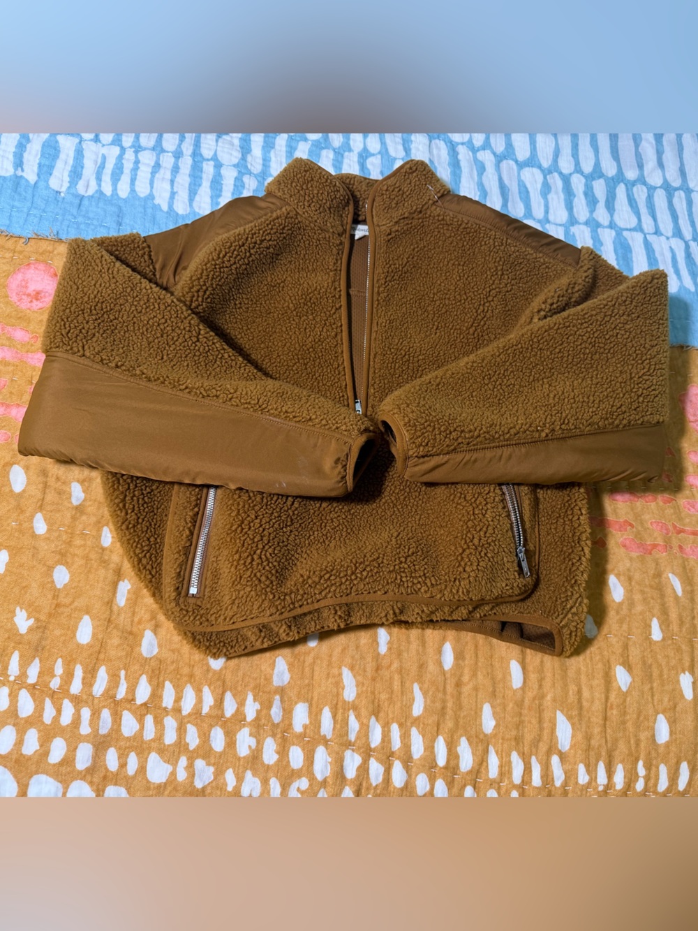 Madewell Size Small Brown Sherpa Half Zip Teddy Fleece